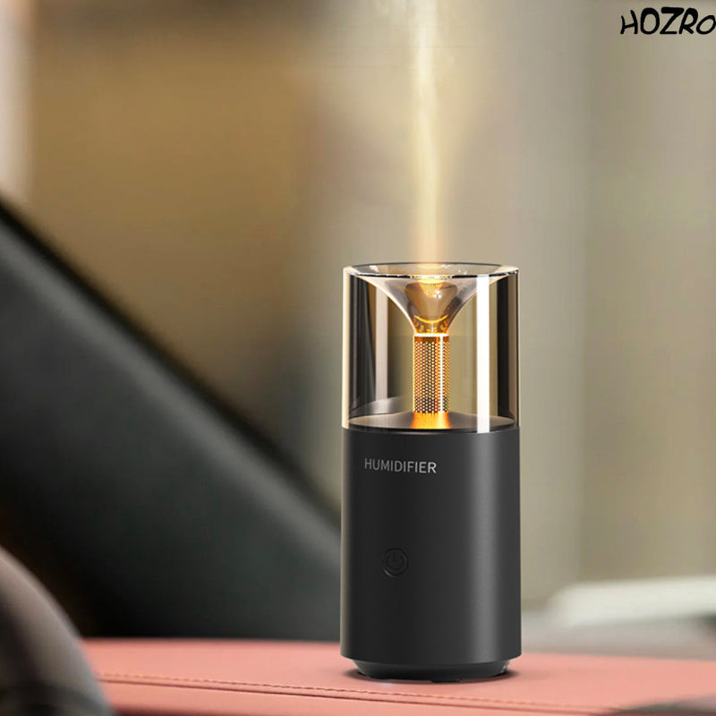 Difuzor de Aromaterapie HOZRO, 120 ml, cu Efect de Lumină tip Lumânare, Lampă de Noapte – pentru Birou, Casă și Mașină
