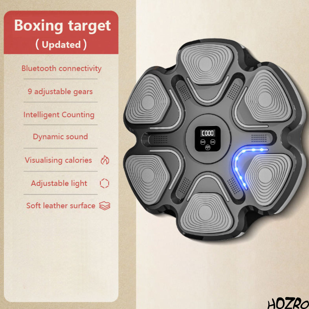 Mașină Profesională de Box HOZRO, cu LED și Muzică – Țintă de Antrenament pentru Reacție, Silențioasă, cu Pad Elastic din Cauciuc