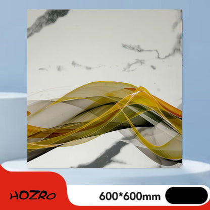 Set 10 x Placi imitatie Marmura autoadezive HOZRO, Model premium, pentru pereti, acopera o suprafata de 3.6 mp, design modern, foarte usor de montat, 116-13 Gri HOZRO