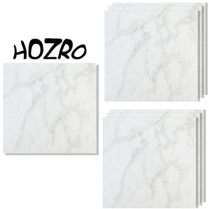 Set 10 x Placi PVC Autoadezive HOZRO, Pentru Podea, Stil Marmura, Grosime 1.4 mm, Culoare Alb si Gri, Acopera 2.02 mp, Model ALM 2-1 – Rezistente si Usor de Montat HOZRO