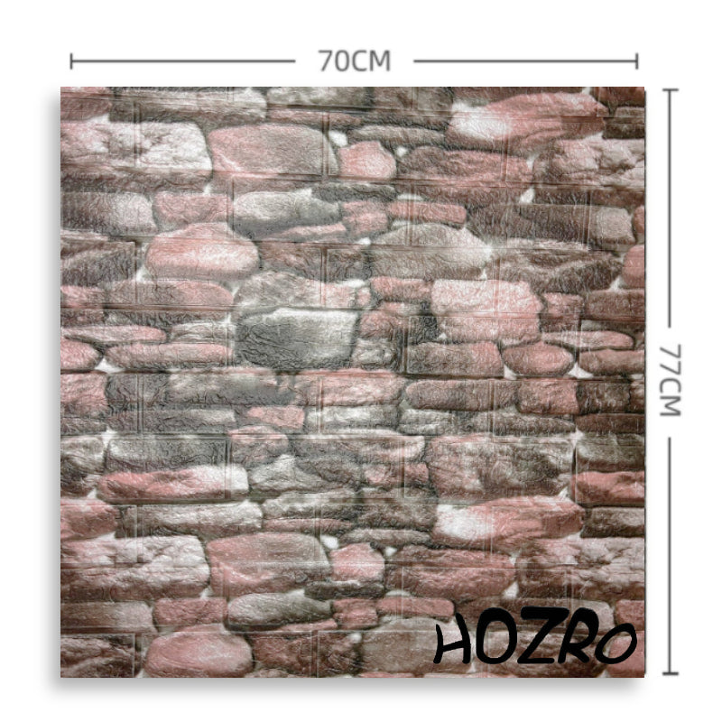 Tapet 3D autoadeziv, Model imitatie caramida, design modern, foarte usor de montat, Crem Pietros HOZRO