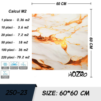 Tapet imitatie Marmura decorativa, autoadezive, model abstract, 60x60 cm, 250-23 HOZRO