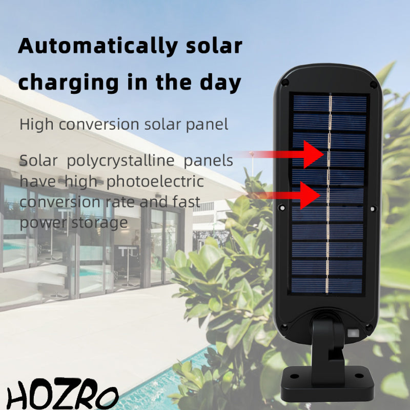 Lampă Solară HOZRO, Model GL-84069, 100 LED – Iluminat Exterior Puternic, Rezistent la Intemperii, Cu Senzor de Mișcare și Încărcare Solară HOZRO