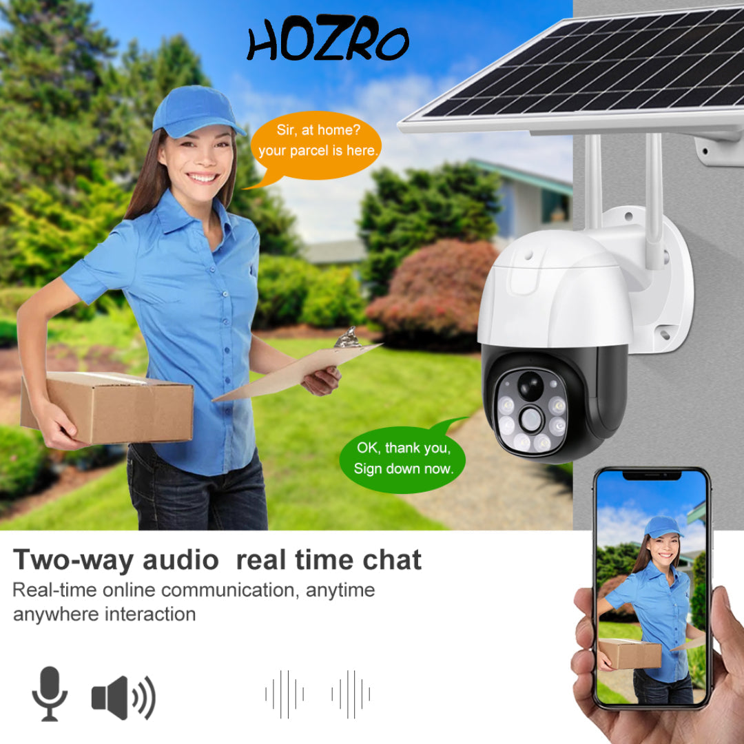 Cameră de Supraveghere HOZRO, Model V380-4G cu Conectivitate 4G LTE, Rezoluție HD, Viziune Nocturnă, Detecție Mișcare și Control prin Aplicație Mobilă – Ideală pentru Interior și Exterior HOZRO