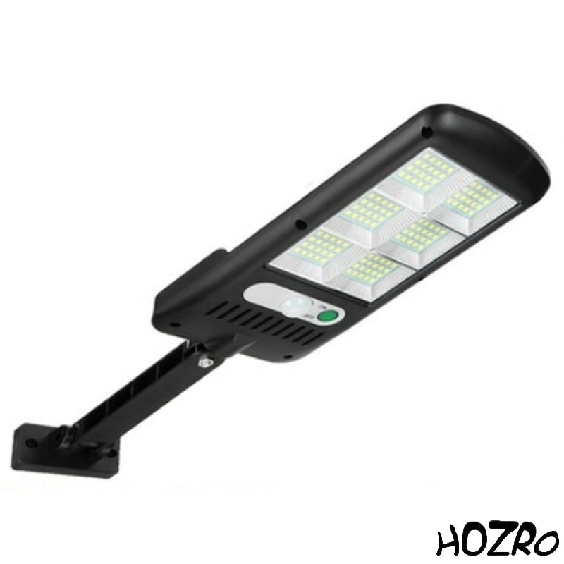 Lampă Solară LED HOZRO, Model JY-120 cu Panou Solar de Înaltă Eficiență, Putere Mare, Senzor de Mișcare și Telecomandă – Rezistentă la Apă (IP65), Ideală pentru Curte, Grădină, Alei și Iluminat Exterior HOZRO
