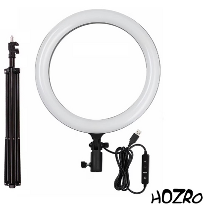 Lampa circulara Ring Light HOZRO, diametru 15 cm/ 6'' – Iluminare Versatilă în 3 Trepte, Ideală pentru Foto și Video HOZRO