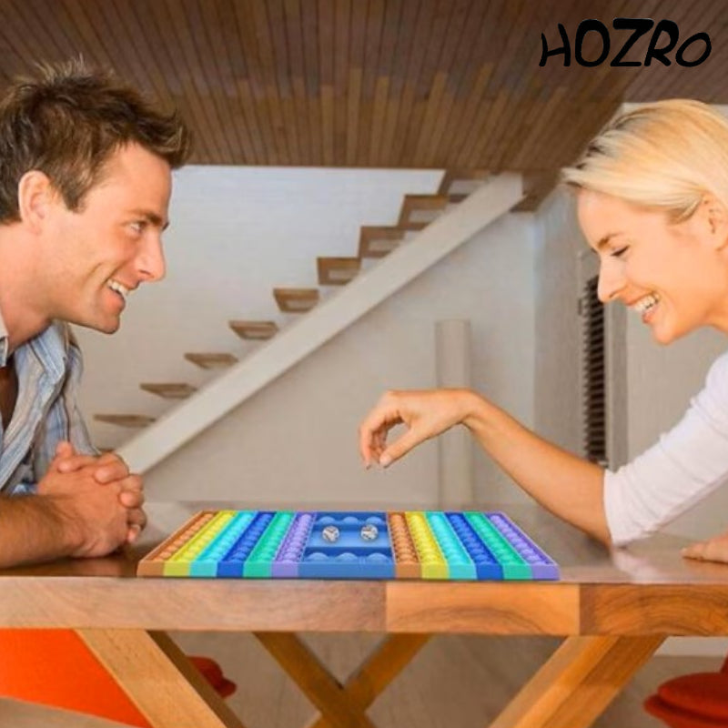 Joc Interactiv Antistres HOZRO, Pop It Now and Flip It – Din Silicon Moale, Cu Zaruri, Multicolor, Ideal pentru Relaxare, Concentrare și Distracție pentru Copii și Adulți HOZRO