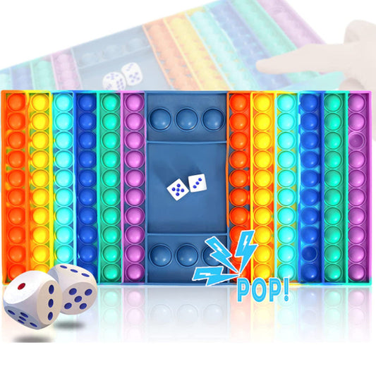 Joc Interactiv Antistres HOZRO, Pop It Now and Flip It – Din Silicon Moale, Cu Zaruri, Multicolor, Ideal pentru Relaxare, Concentrare și Distracție pentru Copii și Adulți HOZRO