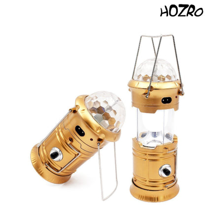 Felinar Camping Disco HOZRO, Lampă Portabilă 2 în 1, Iluminare Puternică și Efecte Lumină Party HOZRO