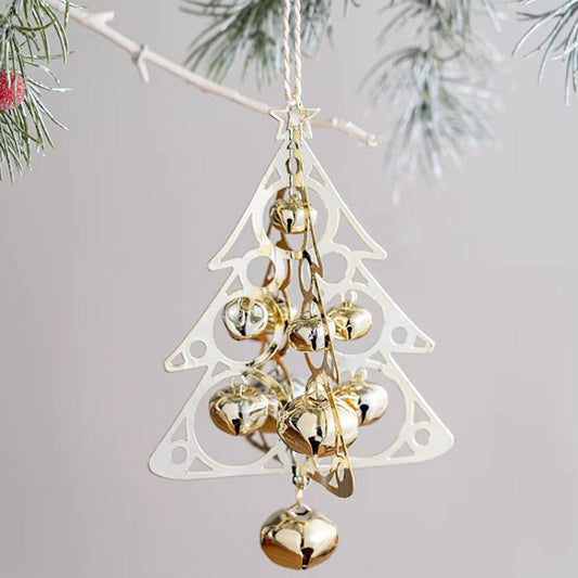 Decoratiune HOZRO, Pandantiv Metalic Brad 16 cm, Auriu Strălucitor, Ornament Elegant pentru Brad și Decorațiuni Festive HOZRO