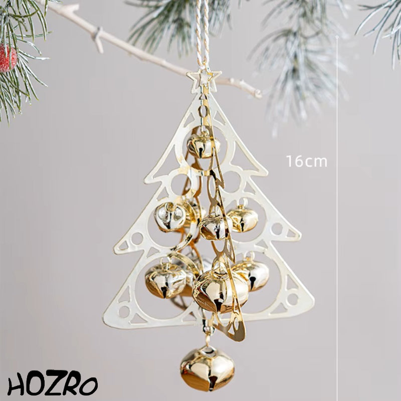 Decoratiune HOZRO, Pandantiv Metalic Brad 16 cm, Auriu Strălucitor, Ornament Elegant pentru Brad și Decorațiuni Festive HOZRO