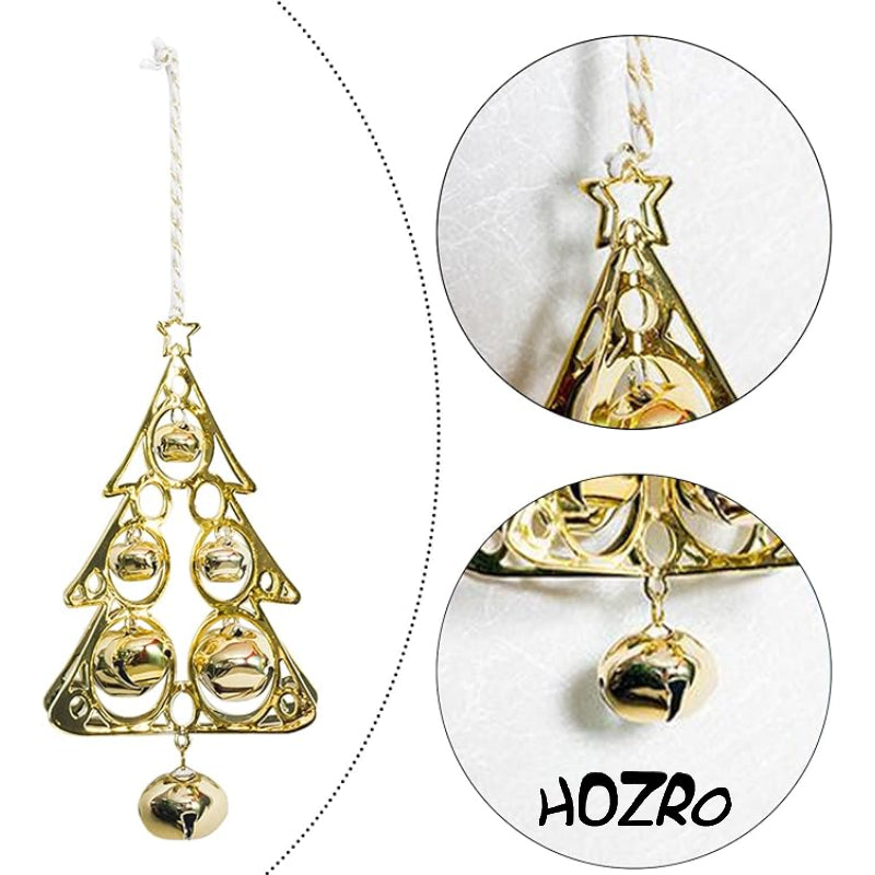 Decoratiune HOZRO, Pandantiv Metalic Brad 16 cm, Auriu Strălucitor, Ornament Elegant pentru Brad și Decorațiuni Festive HOZRO