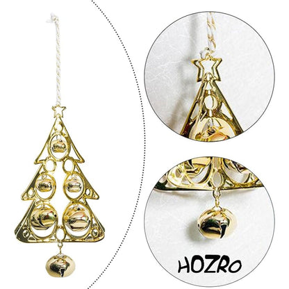 Decoratiune HOZRO, Pandantiv Metalic Brad 16 cm, Auriu Strălucitor, Ornament Elegant pentru Brad și Decorațiuni Festive HOZRO