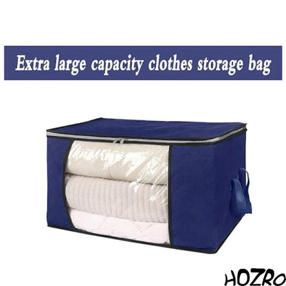 Geantă de Depozitare HOZRO, Albastră, Mărimea L – Organizator Spațios și Rezistent pentru Haină, Lenjerii, Jucării sau Accesorii, cu Fermoar Durabil și Design Modern Elegante HOZRO