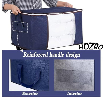 Geantă de Depozitare HOZRO, Albastră, Mărimea L – Organizator Spațios și Rezistent pentru Haină, Lenjerii, Jucării sau Accesorii, cu Fermoar Durabil și Design Modern Elegante HOZRO