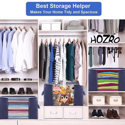 Geantă de Depozitare HOZRO, Albastră, Mărimea L – Organizator Spațios și Rezistent pentru Haină, Lenjerii, Jucării sau Accesorii, cu Fermoar Durabil și Design Modern Elegante HOZRO