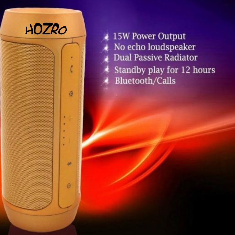 ⚡ Boxă Portabilă Bluetooth HOZRO, Model Charge2+, cu Funcție PowerBank, Slot Card SD, USB și AUX – Sunet Puternic, Design Elegant și Culoare Auriu Premium HOZRO