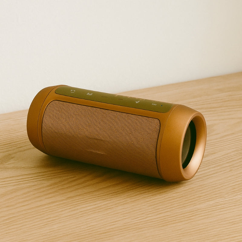 ⚡ Boxă Portabilă Bluetooth HOZRO, Model Charge2+, cu Funcție PowerBank, Slot Card SD, USB și AUX – Sunet Puternic, Design Elegant și Culoare Auriu Premium HOZRO