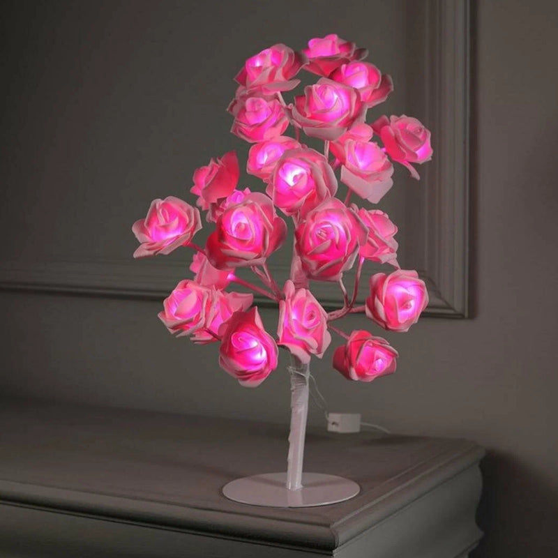 Pomisor Decorativ HOZRO, de Crăciun cu Flori de Trandafir Japonez – Design Elegant, Lumini Delicate și Culoare Vibrantă pentru un Decor Magic de Sărbători HOZRO