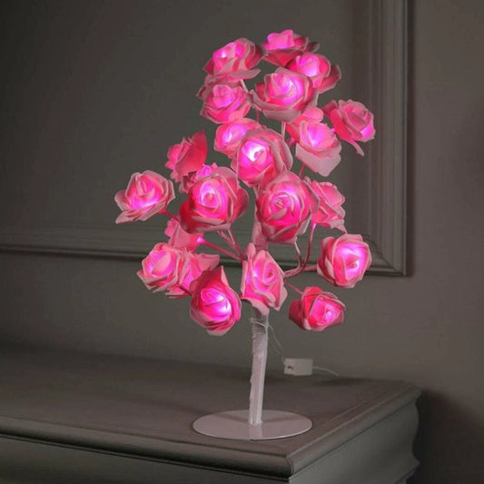 Pomisor Decorativ HOZRO, de Crăciun cu Flori de Trandafir Japonez – Design Elegant, Lumini Delicate și Culoare Vibrantă pentru un Decor Magic de Sărbători HOZRO