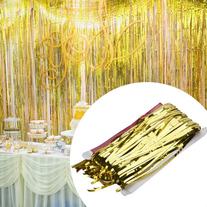 Perdea Decorativă HOZRO, pentru Petrecere – Folie Metalizată Strălucitoare, Culoare Auriu, Decor Elegant pentru Evenimente, Aniversări, Nunți, Botezuri și Sărbători, Ideală ca Fundal Foto sau Drapaj Festiv HOZRO