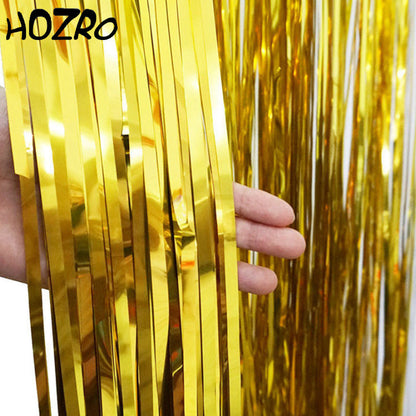 Perdea Decorativă HOZRO, pentru Petrecere – Folie Metalizată Strălucitoare, Decor Elegant pentru Evenimente, Aniversări, Nunți, Botezuri și Sărbători, Ideală ca Fundal Foto sau Drapaj Festiv HOZRO