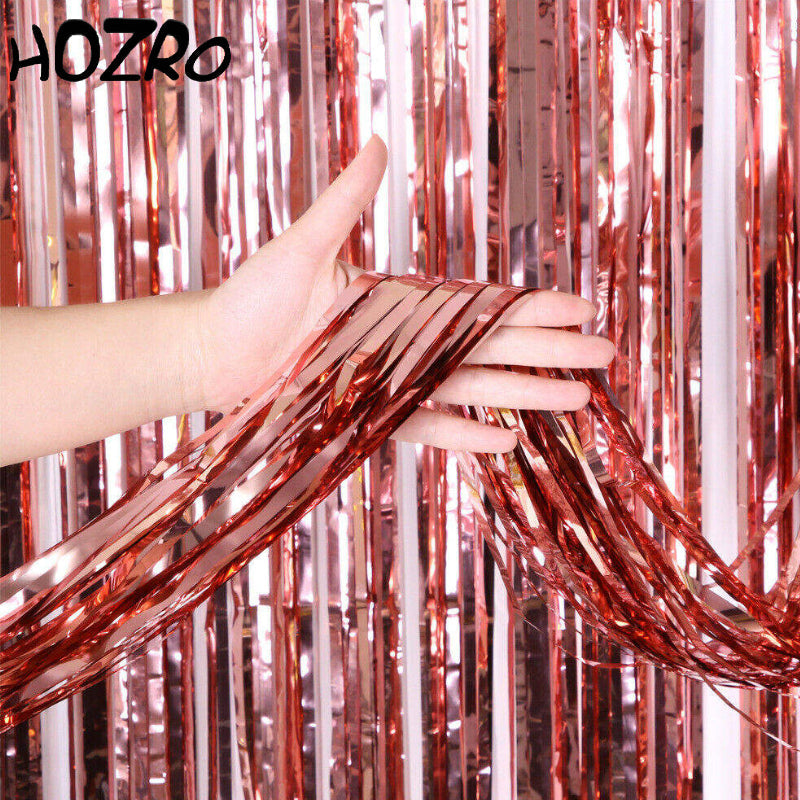 Perdea Decorativă HOZRO, pentru Petrecere – Folie Metalizată Strălucitoare, Decor Elegant pentru Evenimente, Aniversări, Nunți, Botezuri și Sărbători, Ideală ca Fundal Foto sau Drapaj Festiv HOZRO