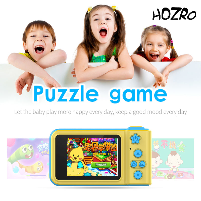 Cameră Foto-Video pentru Copii HOZRO, cu Ecran LCD Color, Acumulator Reîncărcabil Integrat, Design Rezistent și Ușor, Funcție Foto și Video HD, Ideală pentru Cadou Educațional și Distractiv HOZRO