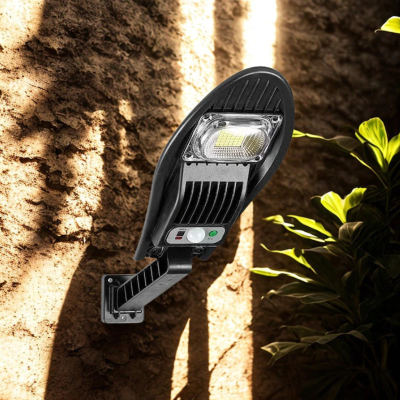 Lampă Solară HOZRO, de Exterior cu Telecomandă – Model W776B, 42 LED-uri SMD Ultra-Luminoase, Lumina Alb Rece, 3 Moduri de Funcționare, Senzor de Mișcare și Lumină, Unghi de Iluminare 120°, Material ABS Rezistent la Intemperii, Waterproof HOZRO