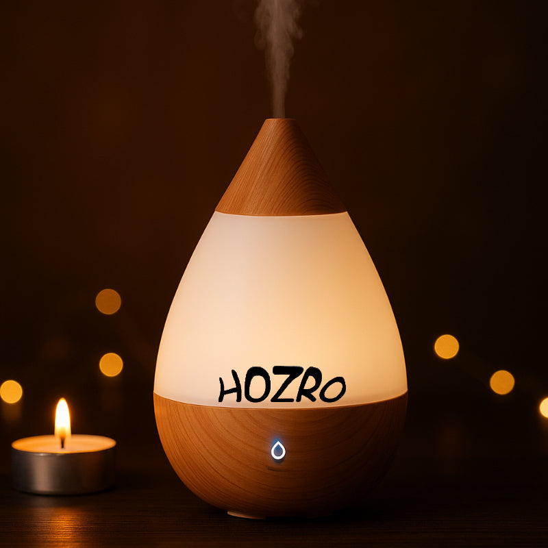 Difuzor de Aromaterapie și Umidificator HOZRO, Model 216, 7 Culori LED Ambientale, Rezervor 235 ml, Încărcare USB, Funcție Timer și Design Elegant în Culoare Bej – Relaxare, Purificare și Atmosferă Plăcută în Orice Spațiu HOZRO