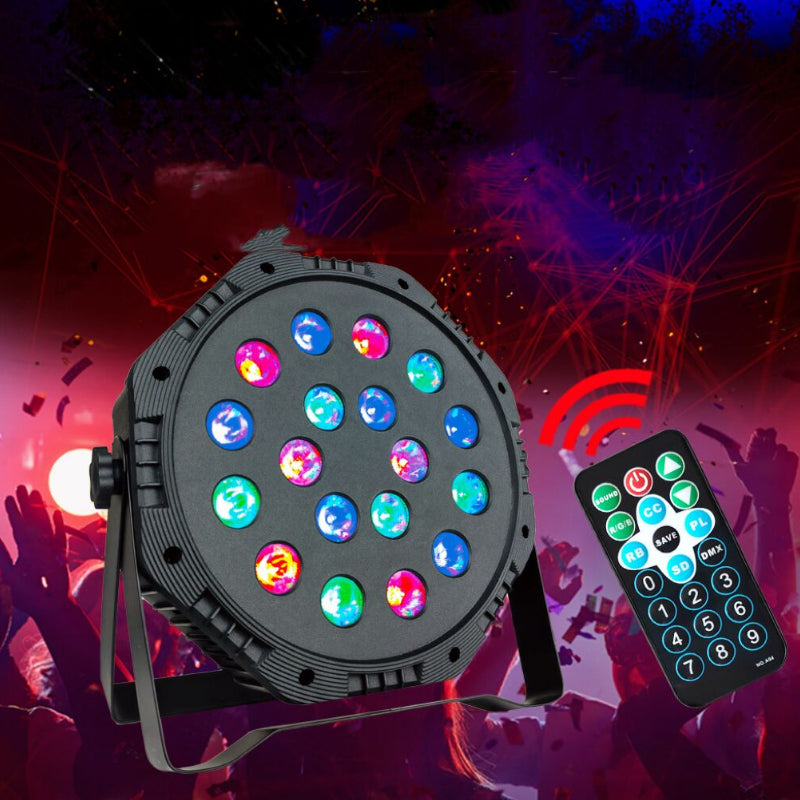 Lumină de Scenă Profesională HOZRO, 18 LED-uri RGB , Efect Laser, Iluminare Puternică pentru Scenă, Bar, Club, Petreceri și Evenimente – Lumini Spectaculoase și Control Ușor HOZRO