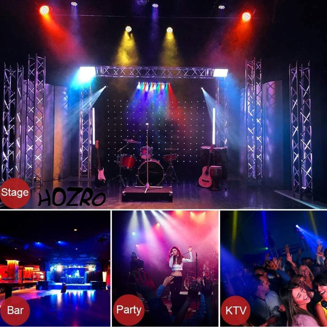 Lumină de Scenă Profesională HOZRO, 5 LED-uri RGB , Efect Laser, Iluminare Puternică pentru Scenă, Bar, Club, Petreceri și Evenimente – Lumini Spectaculoase și Control Ușor HOZRO