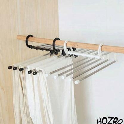 Umeraș Telescopic HOZRO, pentru Pantaloni – Suport Multifuncțional Antialunecare, Organizator de Haine cu Design Stratificat pentru Blugi, Fuste, Eșarfe și Pantaloni – Economisitor de Spațiu pentru Casă și Dulap HOZRO