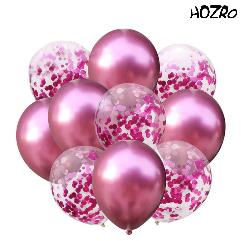 Set 10 Baloane HOZRO, cu Confetti – Baloane Party Premium pentru Petreceri, Aniversări, Nunți sau Evenimente Speciale HOZRO