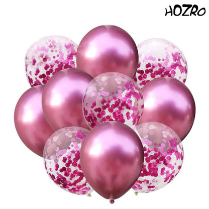 Set 10 Baloane HOZRO, cu Confetti – Baloane Party Premium pentru Petreceri, Aniversări, Nunți sau Evenimente Speciale HOZRO