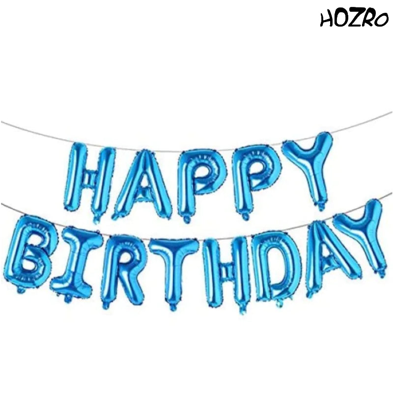 Set Baloane Folie „Happy Birthday”, 43 cm – Decor Elegant pentru Petreceri Aniversare, Evenimente, Fete, Femei, Fetițe, cu Litere Mari, Refolosibile, Ușor de Umflat și Montat HOZRO