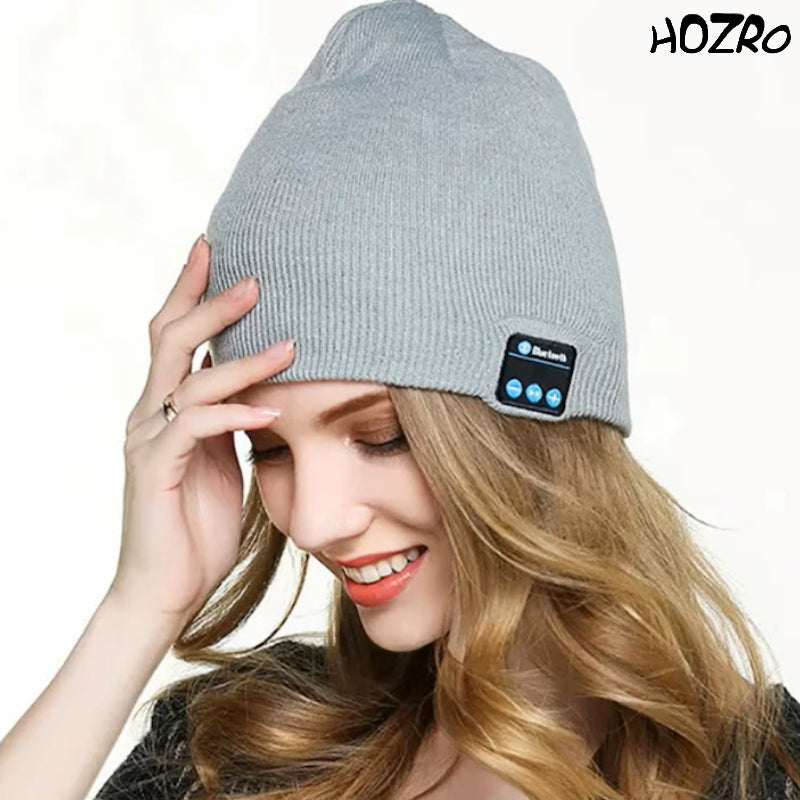 Căciulă cu Bluetooth HOZRO, Gri, Căști Stereo Integrate, Microfon, Unisex HOZRO