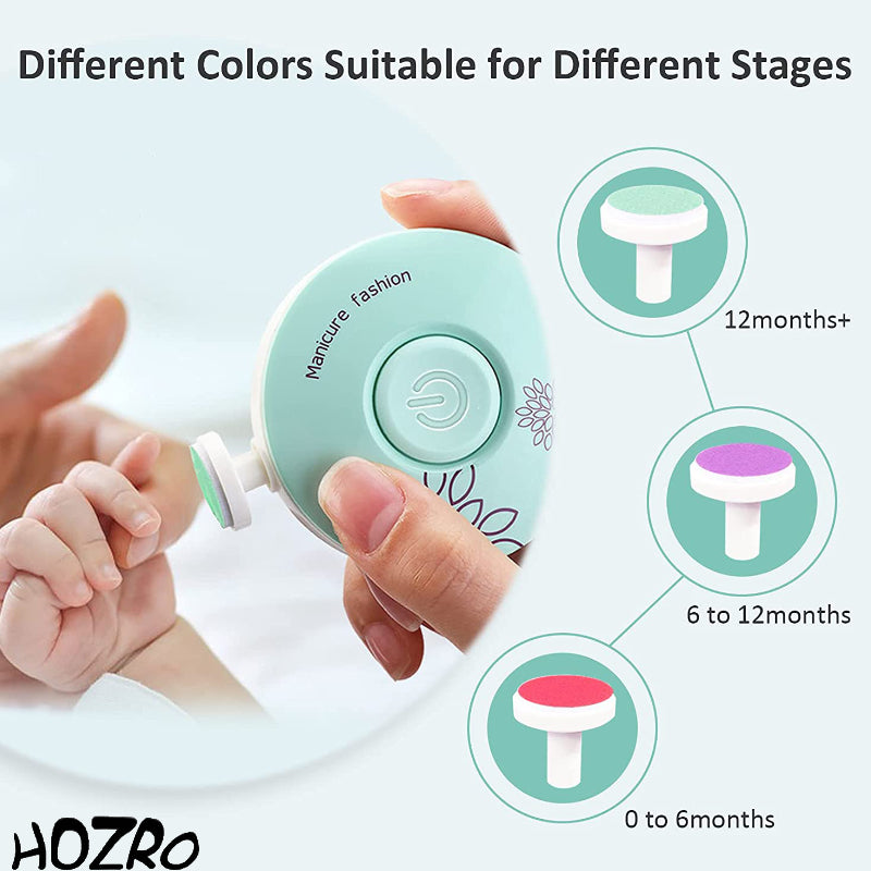 Set Profesional Electric HOZRO, pentru Tăierea și Polizarea Unghiilor, Dispozitiv Portabil de Manichiură și Pedichiură, Pile și Trimmer pentru Bebe și Adulți, Ideal pentru Îngrijire Delicată și Sigură HOZRO