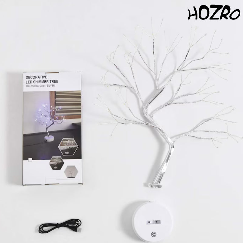 Pomisor Decorativ HOZRO, de Crăciun cu 36 LED-uri, Culoare Argintie, Design Elegant și Strălucitor, Iluminare Caldă și Atmosferică, Alimentare pe Baterii, Ideal pentru Decorarea Casei, Mesei de Sărbătoare sau Biroului HOZRO