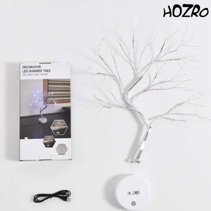 Pomisor Decorativ HOZRO, de Crăciun cu 36 LED-uri, Culoare Argintie, Design Elegant și Strălucitor, Iluminare Caldă și Atmosferică, Alimentare pe Baterii, Ideal pentru Decorarea Casei, Mesei de Sărbătoare sau Biroului HOZRO