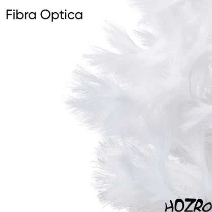 Brad artificial HOZRO, alb cu fibră optică și iluminare LED – aspect modern, efect luminos spectaculos, ideal pentru Crăciun și decoruri de iarnă HOZRO