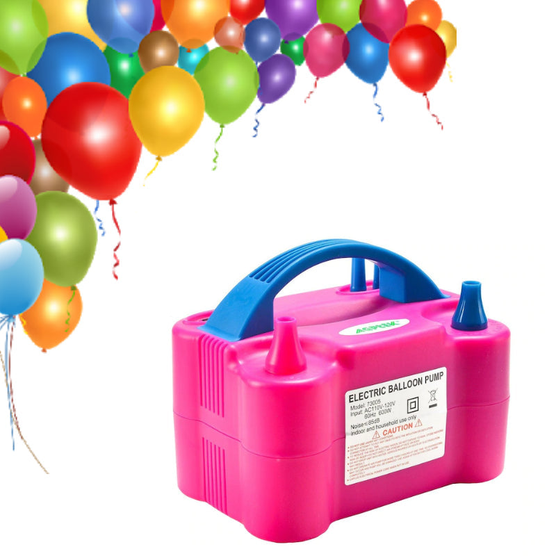 Compresor Profesional HOZRO, pentru Umflat Baloane și Obiecte Gonflabile, 600 W, 220 V, Roz & Albastru HOZRO