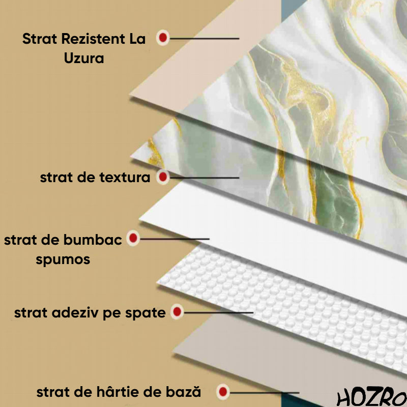 Tapet autocolant tip marmură HOZRO, rolă 1.2 × 3 m, model V0601-2, soluție elegantă pentru decor interior premium HOZRO