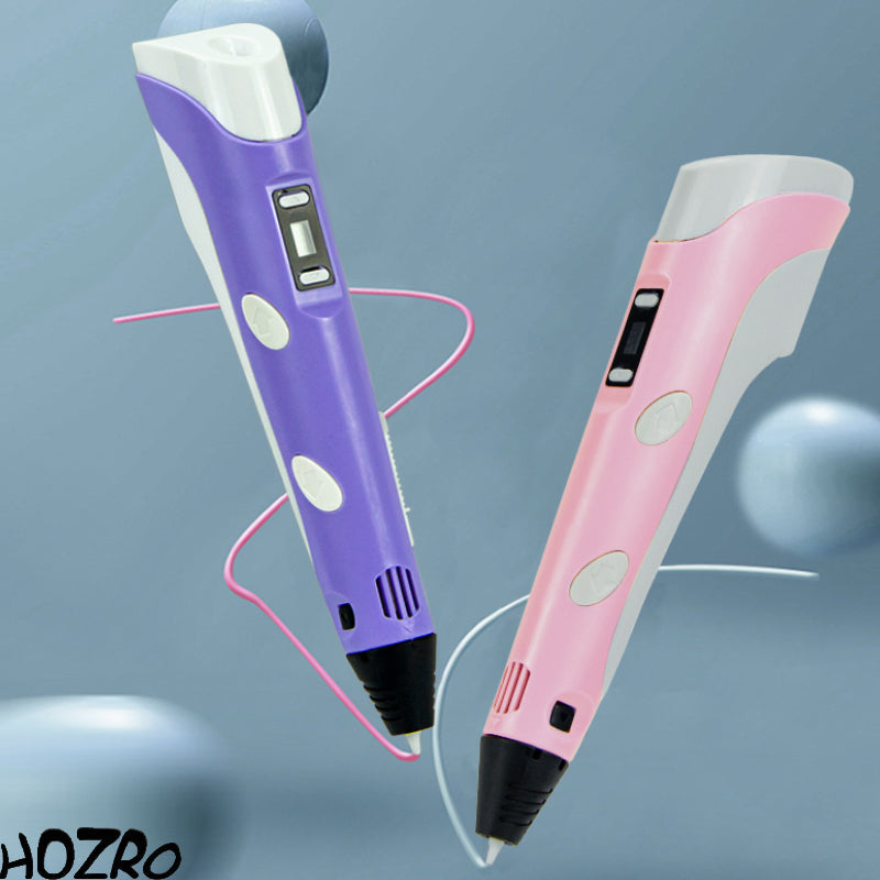 Creion 3D HOZRO, cu temperatură reglabilă, afișaj digital și filamente colorate – Perfect pentru începători, creativitate, proiecte DIY și modelare tridimensională HOZRO