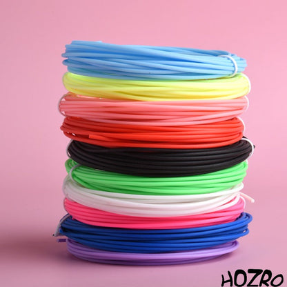 Set 10 Filamente Multicolor HOZRO, pentru Creion 3D PLA 1.75 mm, 5 m Fiecare (50 m Total) – Plastic de Înaltă Calitate, Temperatura de Lucru 160-200℃, Ideal pentru Proiecte Creative și Modele 3D DIY HOZRO