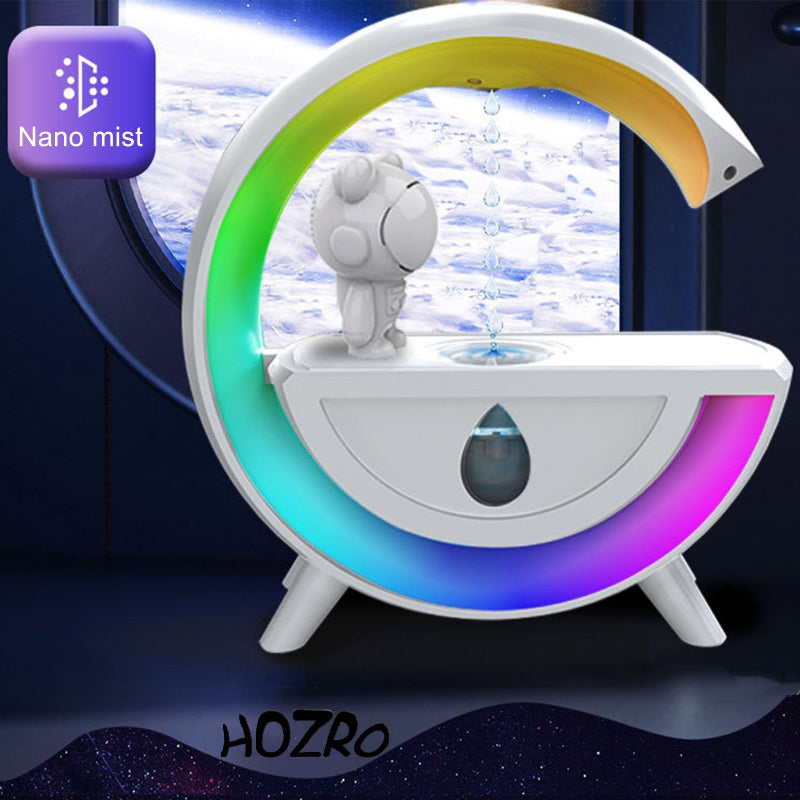 Umidificator Astronaut HOZRO, cu Norișor și Lumină de Noapte USB – Difuzor de Apă cu Picurare Antigravitațională, Model Mare în Formă de G, Ideal pentru Mașină, Hotel sau Cameră HOZRO