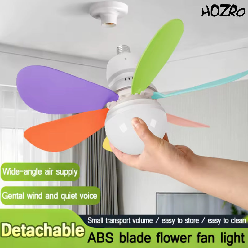 Lustră LED HOZRO, cu Ventilator Integrat 40W, Soclu E27, Control de la Distanță pentru Reglarea Luminozității, Design Modern pentru Living, Birou sau Dormitor, Compatibilă 85–265V HOZRO