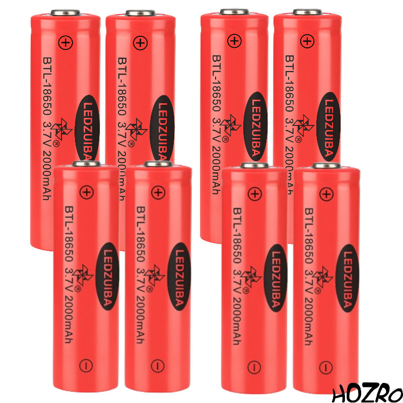 Set Acumulatori Reîncărcabili HOZRO, 3.7V – 2000mAh, Performanță Stabilă și Durată Lungă de Viață, Ideali pentru Lanterne, Dispozitive Electronice, Jucării și Echipamente Portabile HOZRO