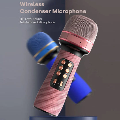Microfon Wireless Bluetooth HOZRO, Microfon Condensator pentru Karaoke, Cântat și Divertisment, cu Audio Integrat, Ideal pentru Utilizare Acasă și Petreceri HOZRO
