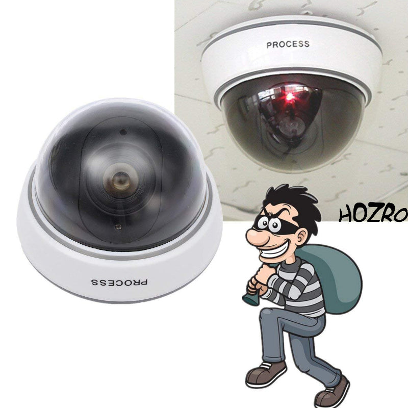Cameră de Supraveghere Falsă HOZRO, Tip Dome, cu LED Roșu Intermitent – Sistem de Descurajare Eficient, Aspect Realist pentru Interior și Exterior HOZRO